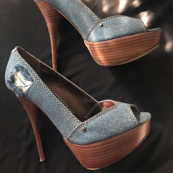 Bakers Stiletto Denim Heels - Picture 3 of 10
